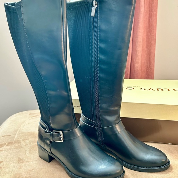 Franco Sarto Shoes - Franco Sarto Women's Black Knee-High Boots with Buckle